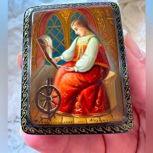 Rare; Russian Hand made trinket box